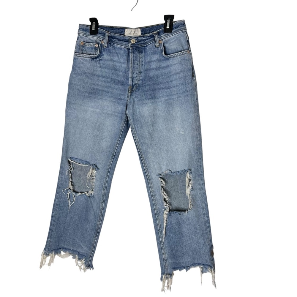 Free People Maggie mid-rise straight-leg distressed Jeans Size 27 - Picture 3 of 10